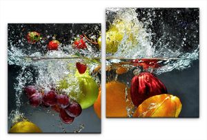 Obst und Gemüse in Wasser Wandbild in verschiedenen Größen 2x50x60cm