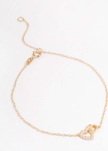 Lovisa - Vergoldetes Sterling Silber Cubic Zirkonia Herz Gliederarmband