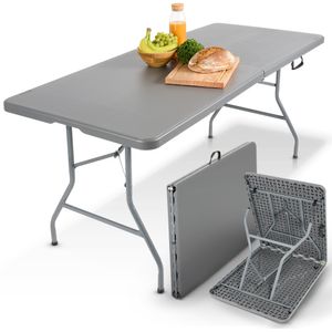 AREBOS skládací bufetový stůl 182 x 74 x 74 cm Zahradní stůl odolný proti povětrnostním vlivům Párty stůl Skládací stůl na zahradu terasu a balkon |8 osob antracitová barva