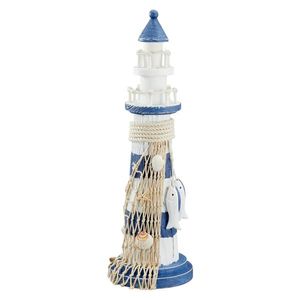 40 x 13,5cm für die maritime Dekoration Holz Leuchtturm mit Anker "Beach" ca 