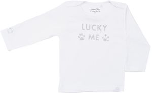 Frogs and Dogs - Shirt - Langarm mit Glitzerdruck - "Lucky" - Weiß- - Mutterschaftsgeschenk - Babyparty - Mädchen - Größe 56