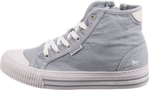 Mustang Damen Schnürboots High Top Sneaker Reißverschluss 1410-504, Größe:40 EU, Farbe:Weiß