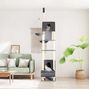 Praktische Kratzbaum Deckenhoch Dunkelgrau 277-303 cm - Gewicht:20,75