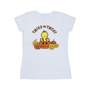 Looney Tunes - "Twick Or Tweat" T-Shirt für Damen BI28862 (S) (Weiß)