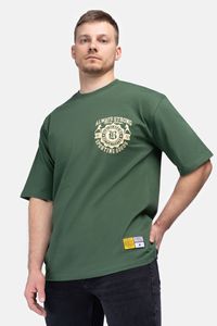 Herren T-Shirt Oversize WALDORF Bottle Green/Yellow S BENLEE