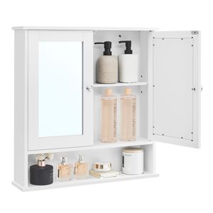 VASAGLE Spiegelschrank mit Ablage und 2 Türen Badschrank