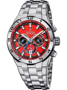 Festina F20670/5 Herren-Chronograph Stahl/Rot