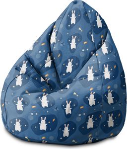 Sitzsack Kinder mit füllung, Bodenkissen Kinder Sitzsack, Sitzsack Kinderzimmer 70x70x105 cm, Bean Bag Kinder, Kindersitzsack, Sitzkissen Boden Kinder, Rabbit in the Space