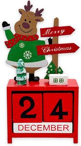 Adventskalender Weihnachten Dekoration, Weihnachts Countdown Kalender Würfel  Holz Desktop Ornamente Frohe Weihnachten Holz Weihnachtsfigur Kalender Feiertags Deko, Weihnachtselch