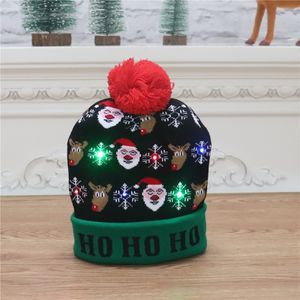 Topchances LED světlo do klobouku klobouk Vánoční klobouky, LED tlusté Xmas vánoční klobouk dospělý pletené vánoční čepice klobouk pro muže ženy chlapci dívky zimní čepice