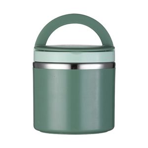 1000ml Thermo Lunchbox aus Edelstahl mit Griff, Vakuumversiegelung wärmender Lebensmittelbehälter, Frühstückstasse, Suppenschüssel, grün