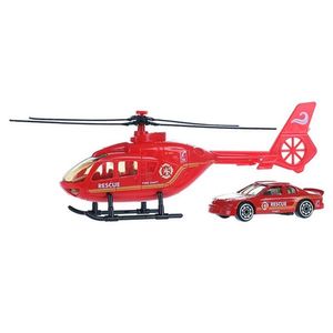 Hubschrauber inkl. Auto Feuerwehr Polizei Ambulance Modell Spielzeug Feuerwehr