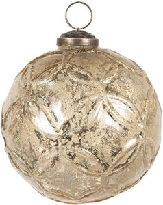 Clayre & Eef Weihnachtskugel Ø 10 cm Goldfarbig Glas Rund