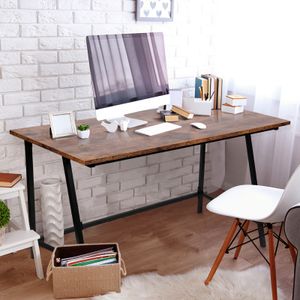 Schreibtisch - industrial Design, klein, Gestell aus Metall, Tischplatte 100x50 cm, Schwarz Braun - Computertisch, Bürot