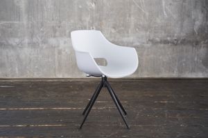 KAWOLA Esszimmerstuhl Stuhl Kunststoff drehbar versch. Farben ZAJA weiß