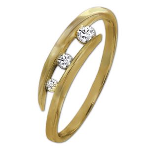 GoldDream Ring weiße Zirkonia für Damen in der Größe 60 333er Gelbgold GDR529Y60
