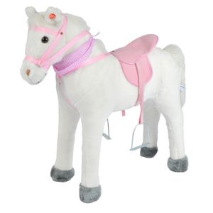 Pink Papaya Stehpferd zum draufsitzen | 75cm Spielpferd zum Reiten | Pferd zum Reiten für Kinder mit Sound | Sattel Pferd - Molly