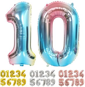 Blau Luftballon Zahlen 0 1 2 3 4 5 6 7 8 9 10 to 30 40 50 60 Riesige Folienballon Zahl Geburtstagsdeko, Deko zum Geburtstag Folienluftballons Dekoration Birthday (blue 10)
