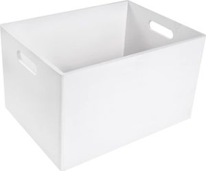 Creative Deco Biela drevená prepravka na ovocie | 39x29x23cm (+/-1cm) | s držadlami | bez veka | drevená prepravka drevená prepravka drevená prepravka| na dokumenty cennosti