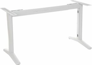 Kovový rám na písací stôl (STT), nastaviteľná dĺžka, nastaviteľné nohy, výška 72,5 cm, biela