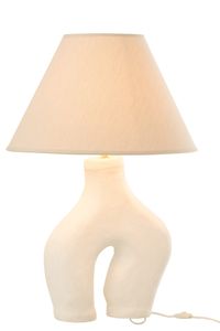 J-Line Lampe + Schirm Beine - Pappmaché - Weiß