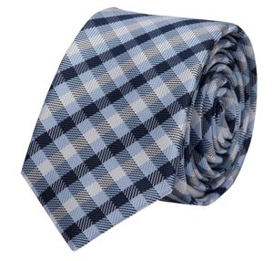 Fabio Farini elegante karierte Krawatte für Hochzeit, Konfirmation, Ball in 6 cm oder 8 cm zur Auswahl, Breite:8cm, Farbe:Hellblau Dunkelblau Weiß