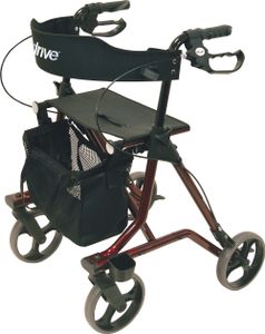 Drive Leichtgewichtrollator Torro faltbarer Rollator mit Rückengurt Farbe rot