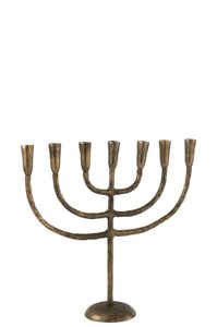 Kerzenhalter Menorah Aluminium Bronze - Für Sieben Stabkerzen