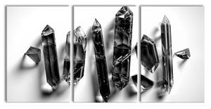 Spirituelle Farbkristalle, Monochrome, XXL Leinwandbild in Übergröße 240x120cm Gesamtmaß 3 teilig / Wandbild / Kunstdruck
