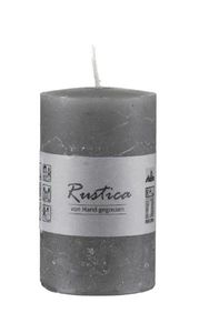 Rustikale durchgefärbte Kerze Grau, 250 x 80 mm, Stumpenkerze, rußarm, tropffrei, RAL Kerzengüte Qualität