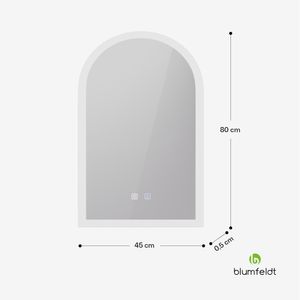 Blumfeldt LED-Spiegel für Badezimmer, 45x80cm, dimmbar, Lichtfarbe einstellbar 3000-6000k - Eleganter Spiegelschrank fürs Bad mit Beleuchtung für stilvolle Raumgestaltung