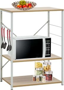 vidaXL Mikrowellenregal Weiß Eiche 60×39,6×79,5 cm Holzwerkstoff