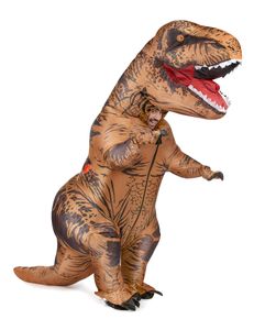 Aufblasbares T-Rex Uni-Kostüm Dinosaurier braun