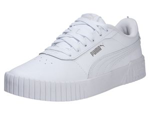 Puma Carina 2.0 JR Kinder Sneaker Leder Schuhe 386185 02 Weiß, Schuhgröße:38 EU