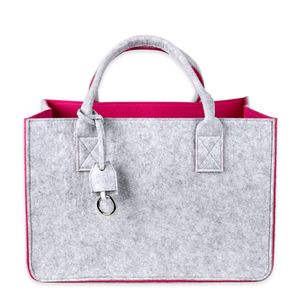 Schramm® Filztasche in 7 Farben  40x27x27cm Kaminholztasche Einkaufstasche  Aufbewahrungstasche Filz Tasche Filztaschen, Farbe:Pink