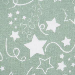 Baumwolljersey Jersey Sterne abstrakte Linien Kreise mint weiß 1,5m Breite