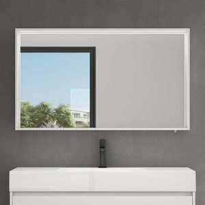 Mai & Mai® Spiegelschrank Bad mit Beleuchtung Badezimmerschrank Hängeschrank Badezimmerspiegel BxTxH 60x12x70 cm Weiß matt Spiegelschrank-01