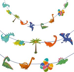 Oblique Unique Dino Girlande 3m Dinosaurier Kinderzimmer Hänge Deko Kinder Geburtstag Party Dekoration
