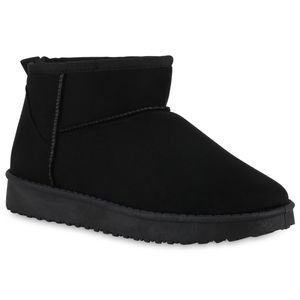 VAN HILL Damen Warm Gefütterte Winter Boots Bequeme Profil-Sohle Schuhe 840658, Farbe: Schwarz, Größe: 38