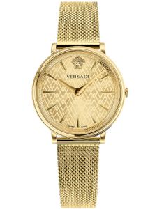 VERSACE Damen Armbanduhr V Circle Gold Edelstahl 38mm VE8100619