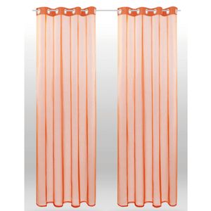 2er Pack Gardine Transparent Noella Ösen, Größe: 140 x 175cm (Orange)