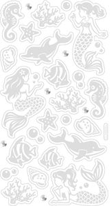 folia Metallic-Sticker Mermaid 29 Sticker auf 1 Blatt