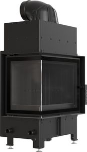 Oceľový krb FLOKI ľavý 8 kW Ø 160 čierny thermotec samozatváracie dvierka