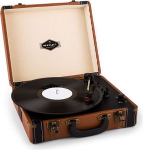 Auna Jerry Lee - retro gramofón, stereo, USB, remeňový pohon, 3 rýchlosti, hnedá