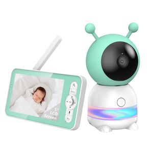 2K Babyphone mit Kamera PTZ 355°, 5“ Baby Monitor mit 4xZoom, Auto-tracking, Weinen-kennung, Loop-Nachtlicht