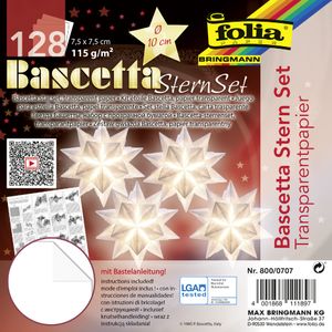 folia Faltblätter Bascetta-Stern 75 x 75 mm weiß