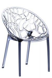 In And OutdoorMatch Trendy Stuhl Grayce - Mit Rückenlehne - Zuhause oder auf der Messe - Transparentes Silber - Sitzhöhe 45cm