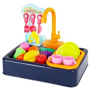 spielset Waschbecken mit Wasserhahn 36 x 26 cm gelb/grün 20-teilig