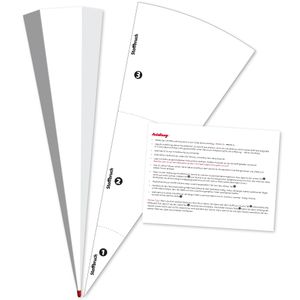 ROTH Schultüten-Rohling 85 cm weiß eckig und Rot(h)-Spitze mit Schnittmuster und Anleitung zum Selbernähen einer Stoffschultüte