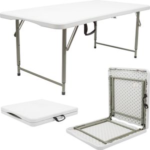 Harbor Housewares Höhenverstellbarer Klapptisch – 120 cm (4 Fuß) – Weiß
